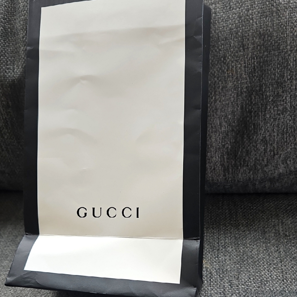 Gucci Black and White Luxury Shopping Bag